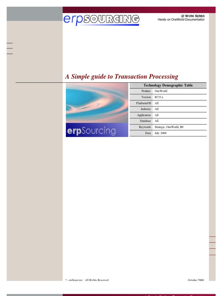 Guide to JDE OneWorld Transaction Processing | PDF | Database ...