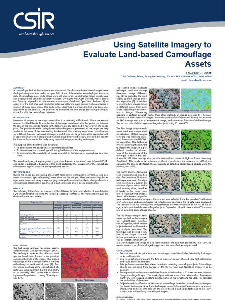 Camouflage Detection via Satellite Imagery | PDF | Statistical ...