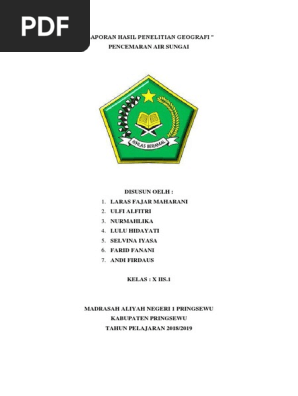 Laporan Hasil Penelitian Geografi Pencemaran Air Sungai