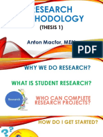 Research Methodology: (Thesis 1)