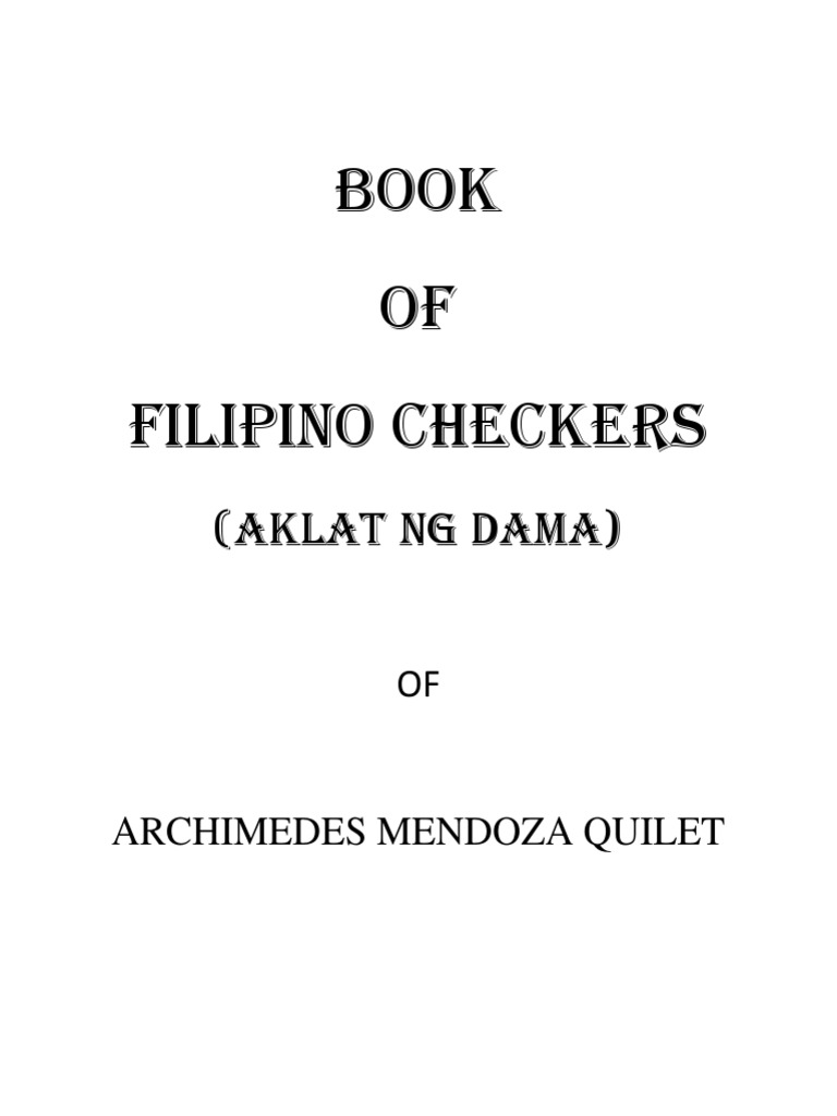 Book Of Filipino Checkers Docx Chess Theory Abstract Strategy Games,Coin Stores Near My Location