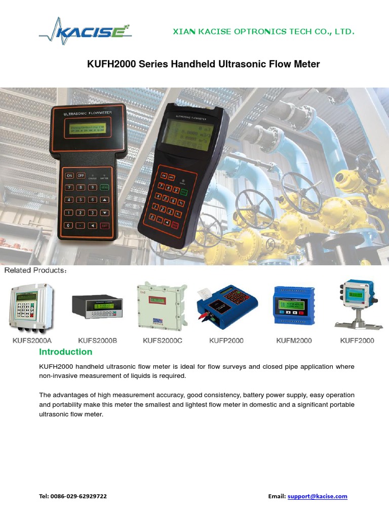 KUFH2000 Series Handheld Ultrasonic Flow Meter: Xian Kacise Optronics ...