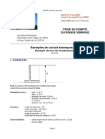 Exemples de Calculs Sismiques Exemple de Mur de Soutènement (Énoncé) T. Mary PDF
