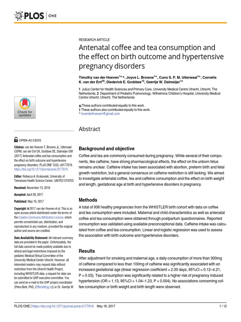 Coffee: Threats and Recommendations During Pregnancy