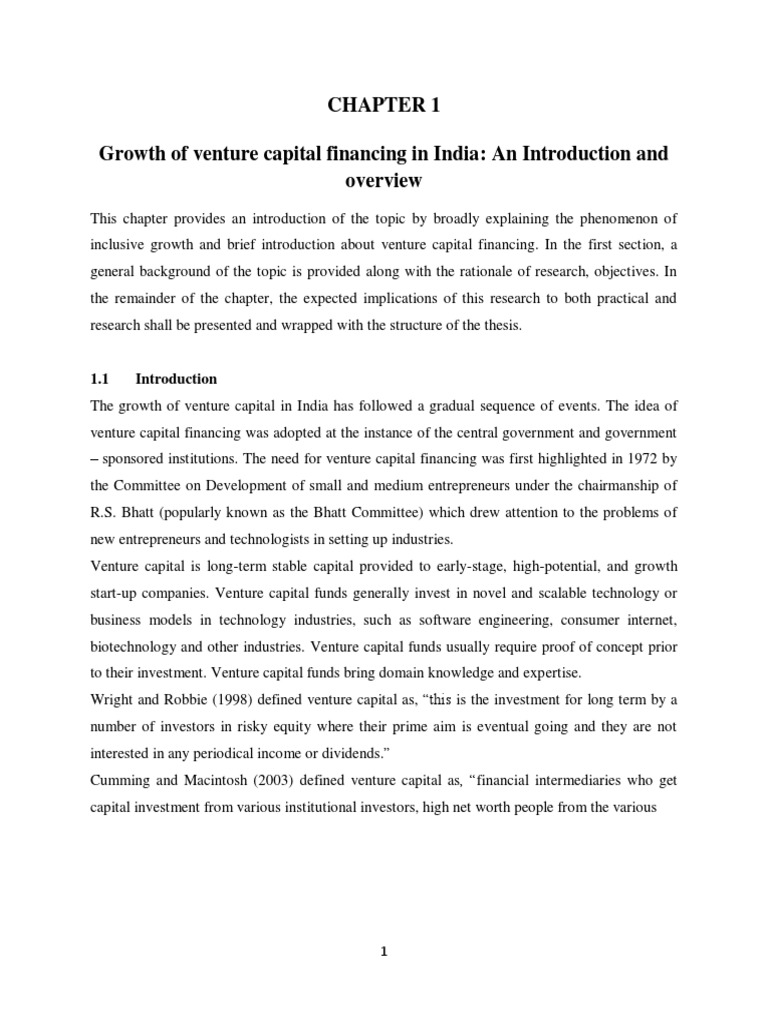 Venture Capital Growth in India: Overview | PDF | Venture Capital ...