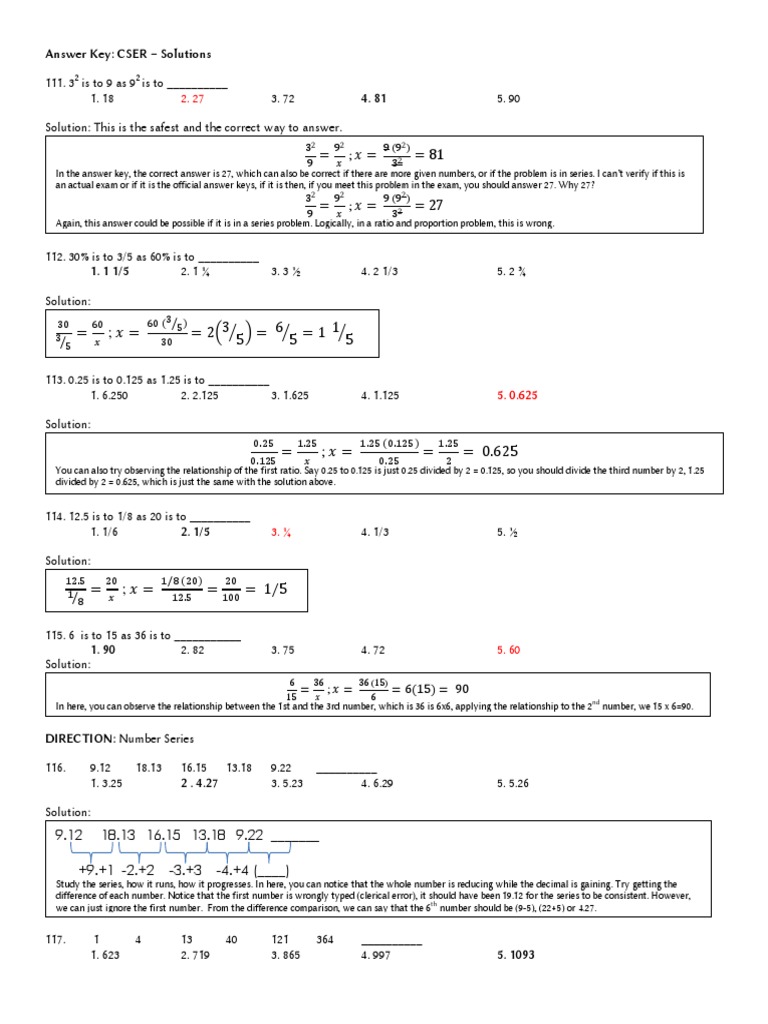 MATH REVIEWER RATIO NUMBER ANALOGY Civil Service Exam Reviewer PDF ...
