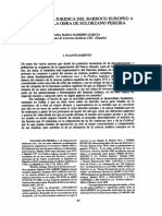 La Literatura Jurídica Del Barroco Europeo A Través de La Obra de Solorzano Pereira