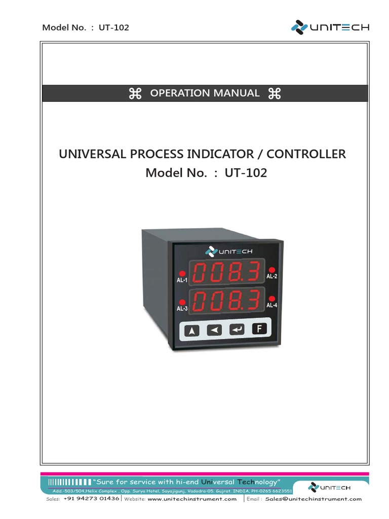 01 Process Indicator Controller Single Display UT-101 102 PDF | PDF ...