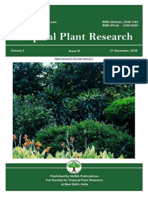 Volume 5, Issue 3 (2018) Tropical Plant Research | PDF | Forests | Soil