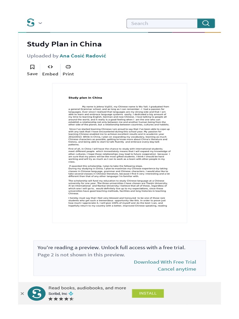 Study Plan In China Pdf Pdf Human Communication Communication