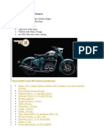 Royal Enfield Classic 500 and 350 Features & Specifications