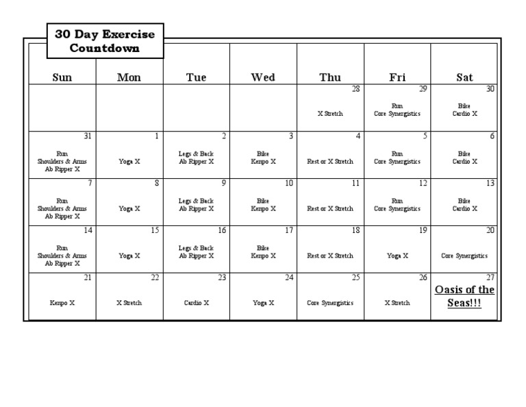 30 Exercise Countdown | PDF