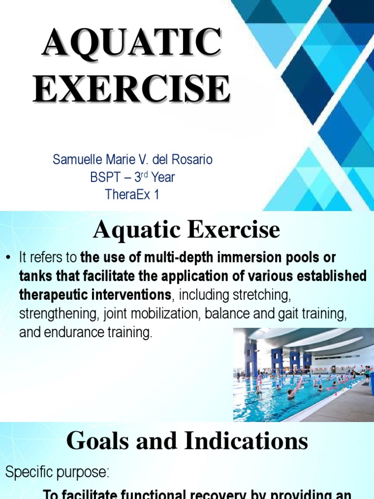 Aquatic Exercise PDF Drag (Physics) Buoyancy