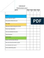 Checklist Weekly Progress Report: Aspects Week 1 Week 2 Week 3 Week 4