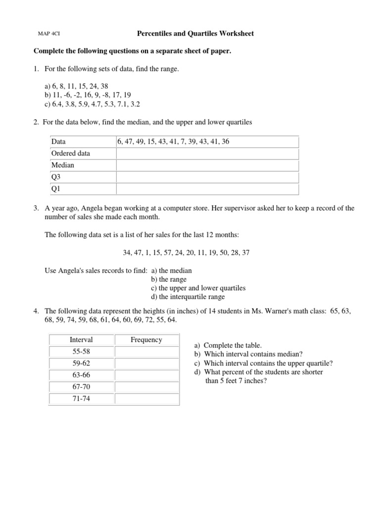 Percentiles Quartiles Scaffolded Xabdw2 Descriptive Statistics Statistical Analysis