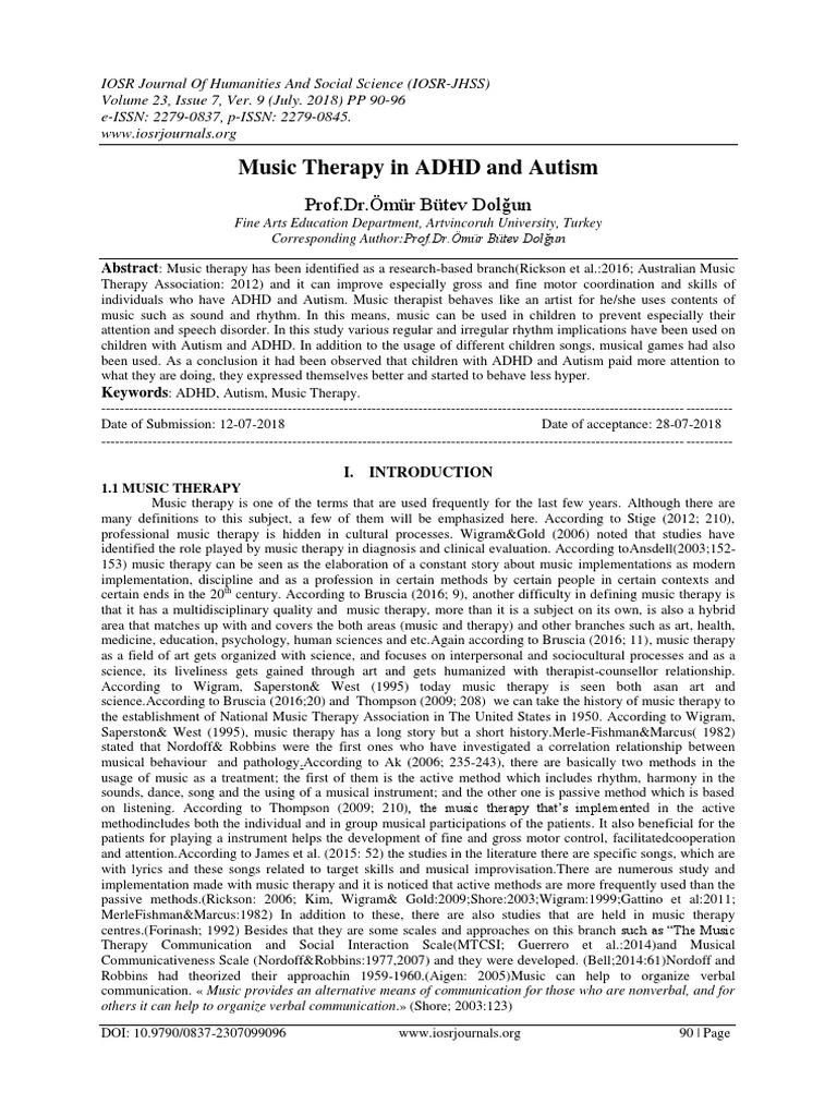 Music Therapy for ADHD and Autism | PDF | Autism Spectrum | Attention ...