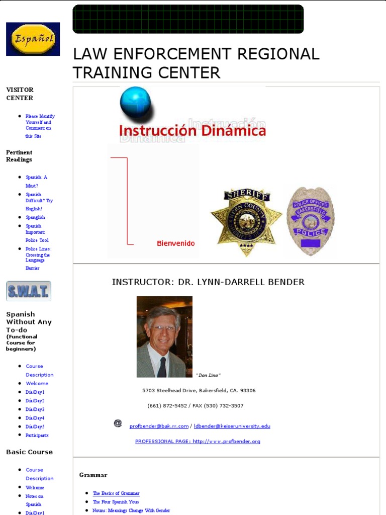 Spanish For Law Enforcement PDF Verb English Language