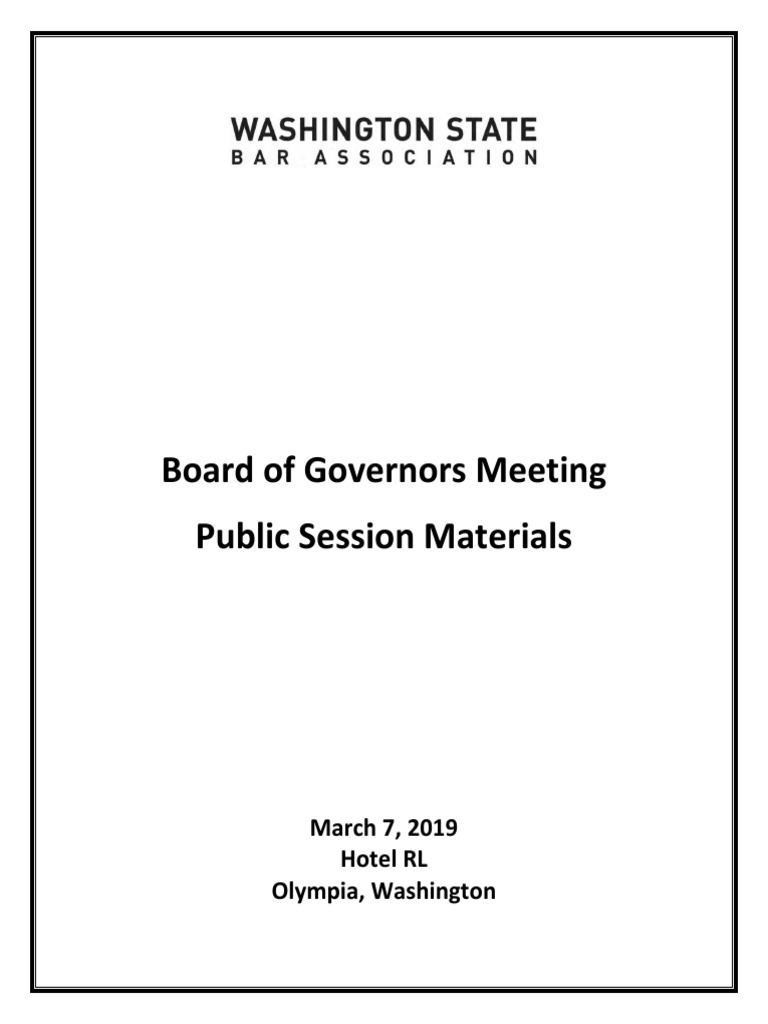 Washington State Bar Association Board of Governors March 2019