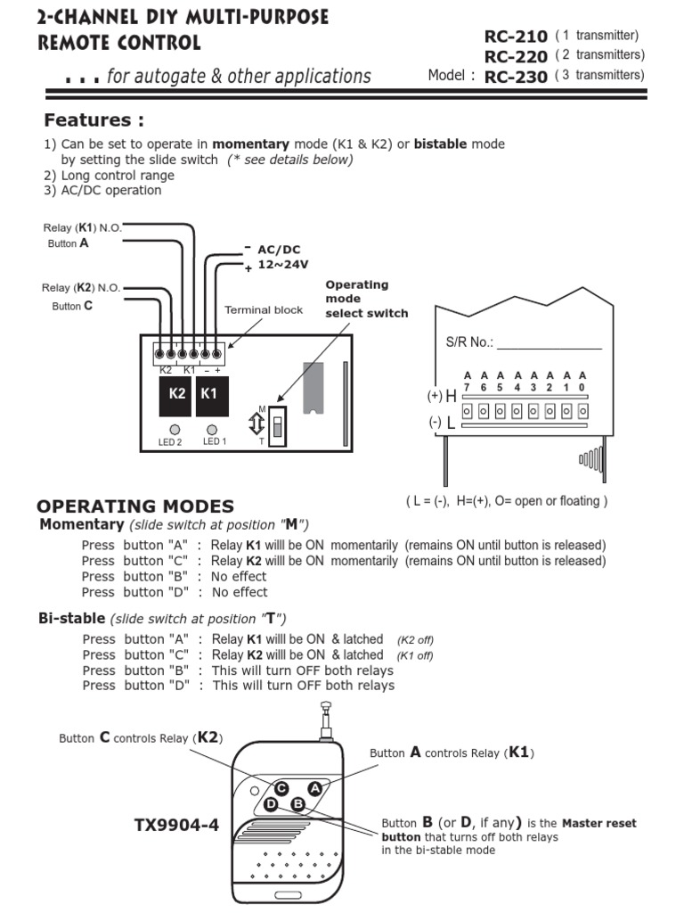 RC Manual | PDF | Switch | Relay