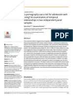 Is Pornography Use A Risk For Adolescent Well-Being? An Examination of Temporal Relationships in Two Independent Panel Samples