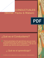 Teorias conductuales Skinner, Pavlov, Watson