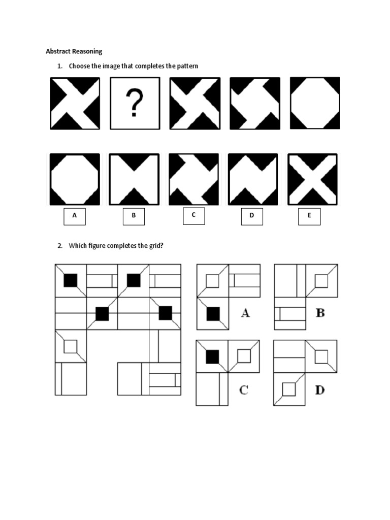 Abstract Reasoning Pattern Completion Test | PDF