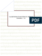 Ensayo de La Reforma Financiera en México