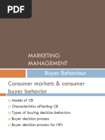 Marketing Management: Buyer Behaviour