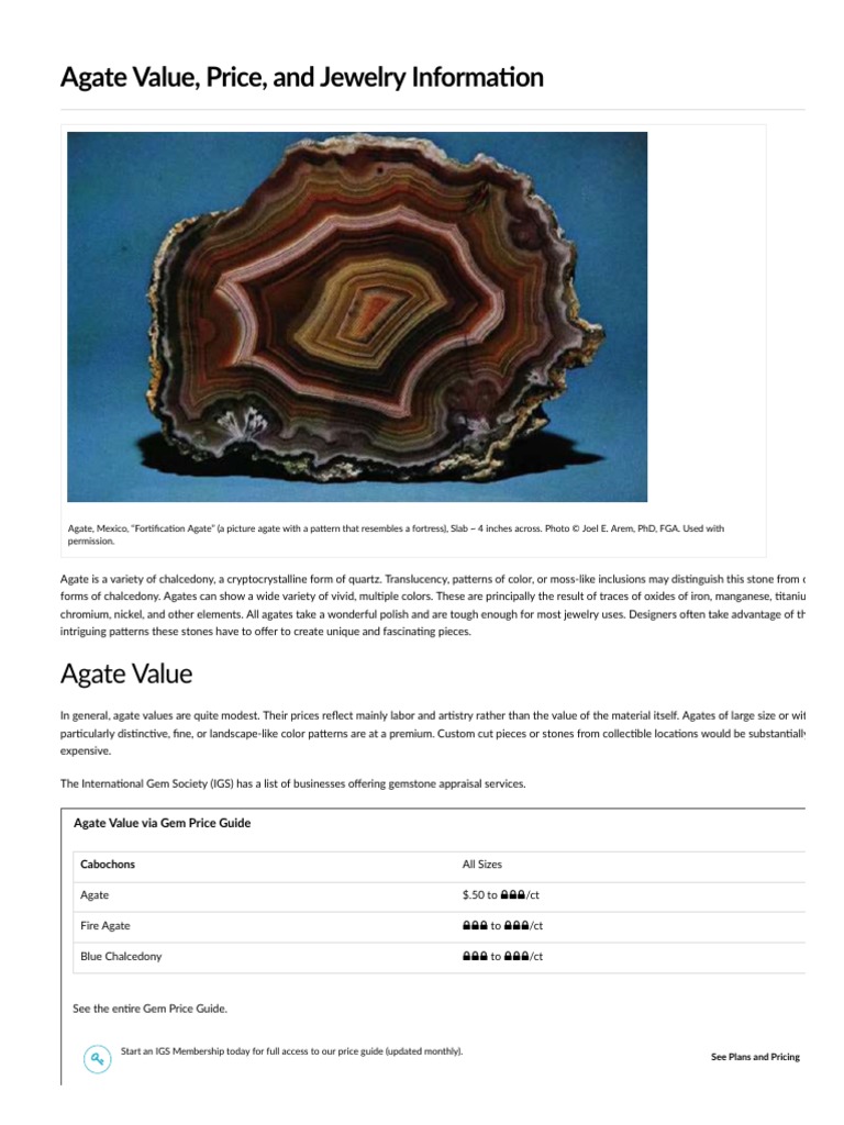 Agate Value, Price, and Jewelry Information | PDF | Gemstone ...