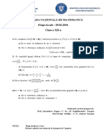 2016 Matematica Locala Vrancea Clasa A Xiia Subiectebarem