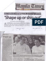 Manila Times, Mar. 21, 2019, Duterte To Water Execs Shape Up or Ship Out PDF