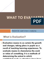 What To Evaluate - Curdev