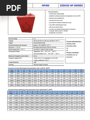 Specification of ZXDC02 HP400 | PDF | Celsius | Fahrenheit