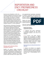 Transportation and Emergency Preparedness Checklist