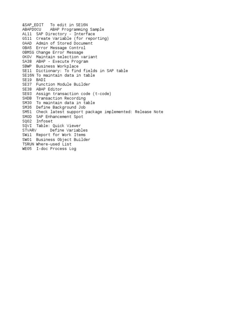 sap-abap-t-codes-pdf-information-technology-management-computer
