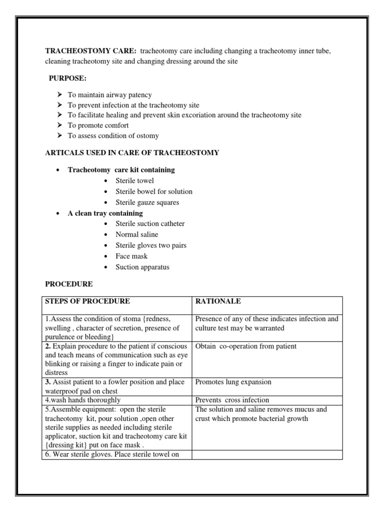 Tracheostomy Care