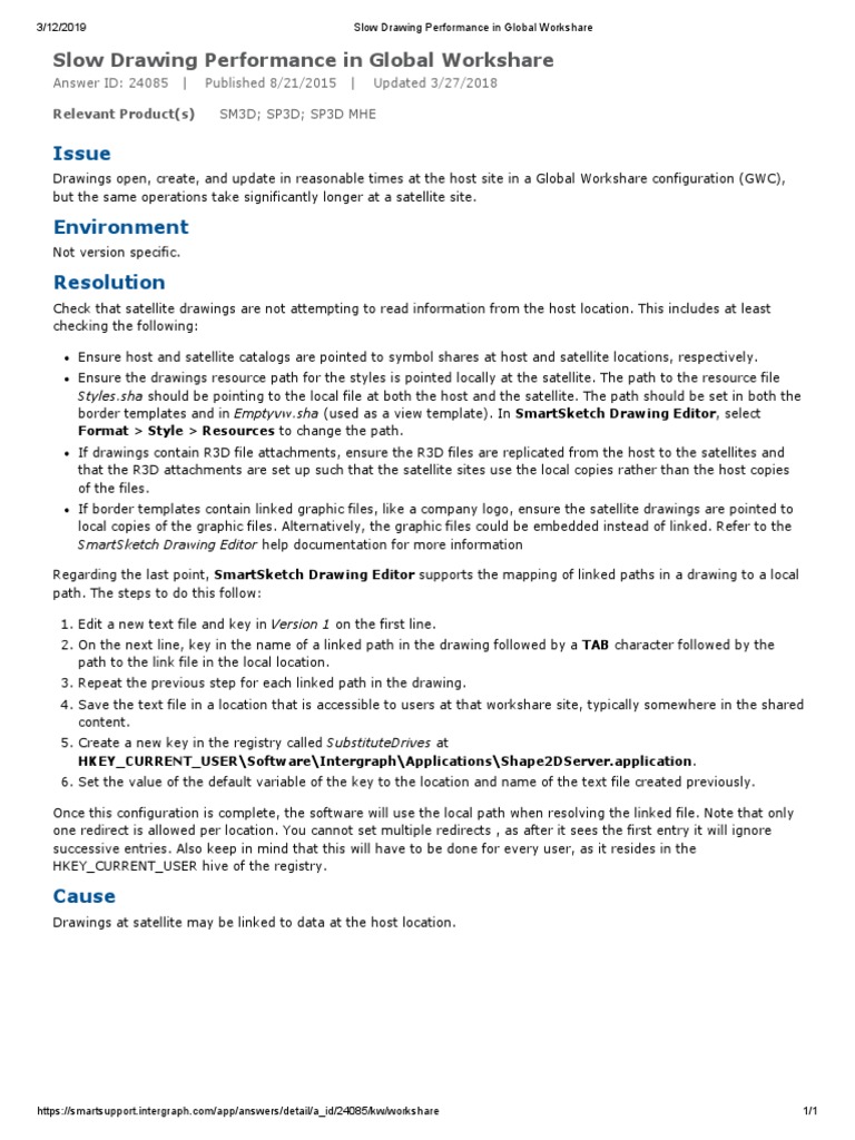 Slow Drawing Performance in Global Workshare | PDF | Windows Registry ...