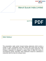 Maruti Suzuki Q3FY19 and 9MFY19 Investor Presentation PDF