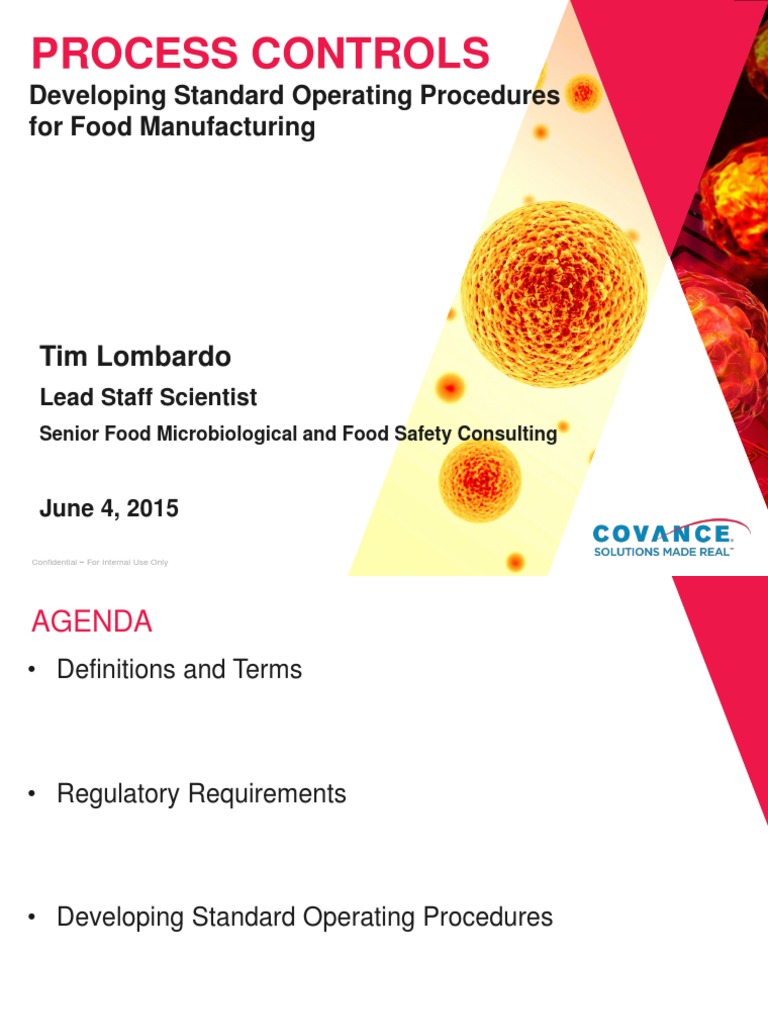 Process Controls Developing Standard Operating Procedures For Food MFG ...