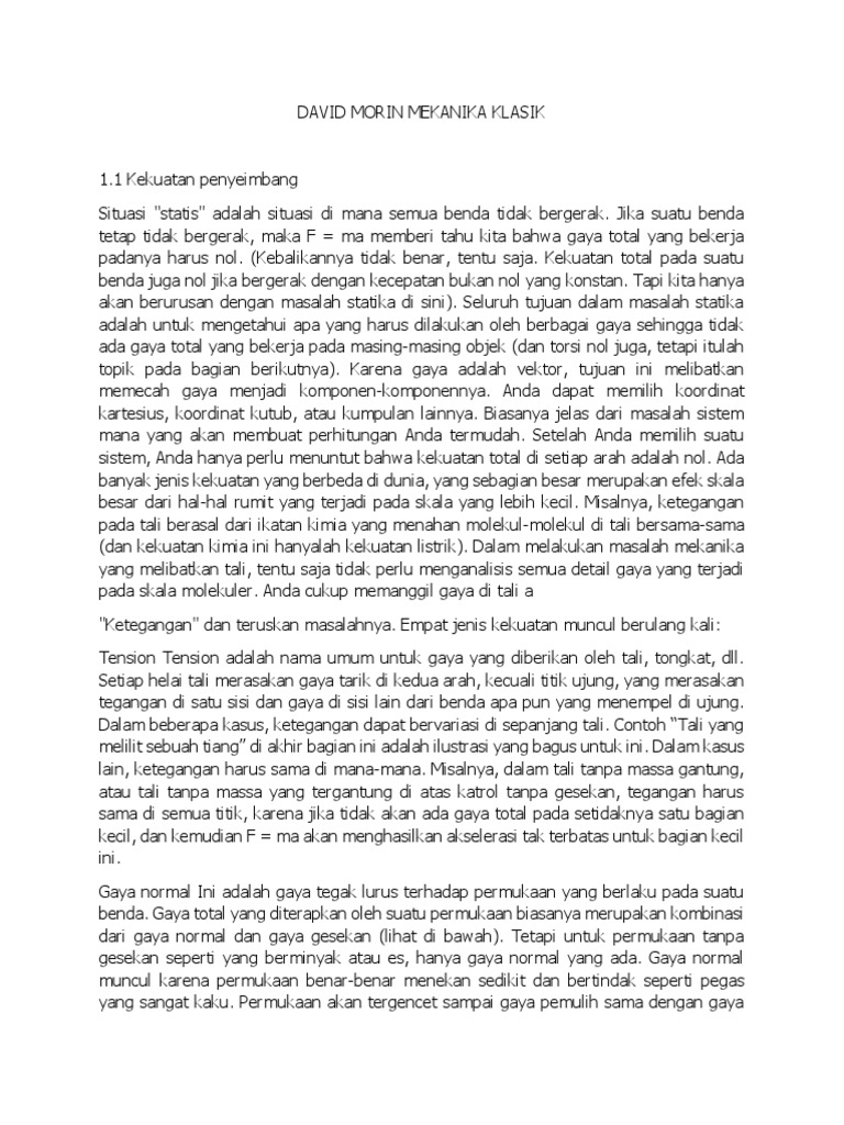 David Morin Mekanika Klasik PDF