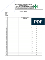 Form Daftar Hadir PUDI 2019