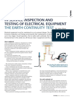 In Service Inspection and Testing of Electrical Equipment: The Earth Continuity Test