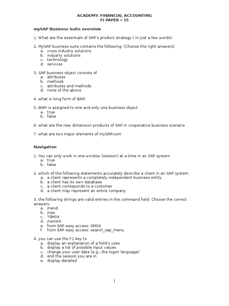 Sap Fi Paper 15 | PDF | Finance & Money Management | Business