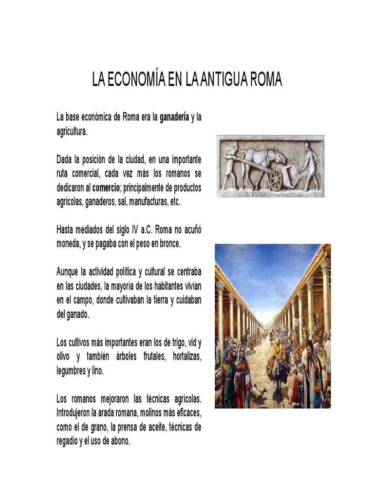 Edad Antigua. Roma. Economía | PDF