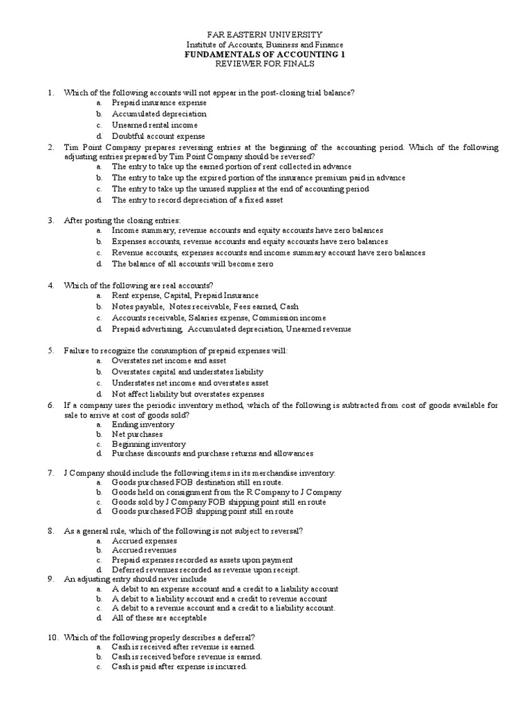 Fundamentals of Accounting 1 Reviewer | PDF | Debits And Credits | Deferral