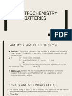 ELECTROCHEMISTRY BATTERIES FARADAY'S LAWS