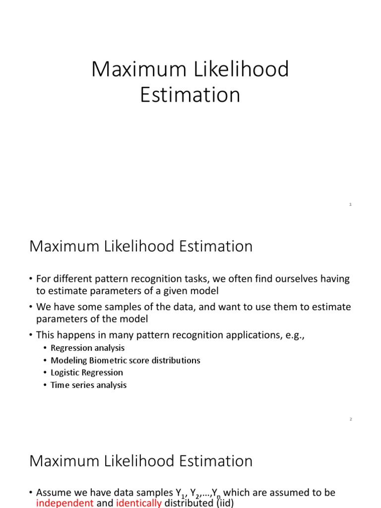 Maximum Likelihood Estimation Pdf Estimation Theory Logarithm