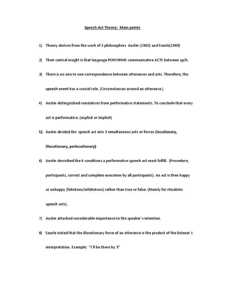 Speech Act Theory Pdf