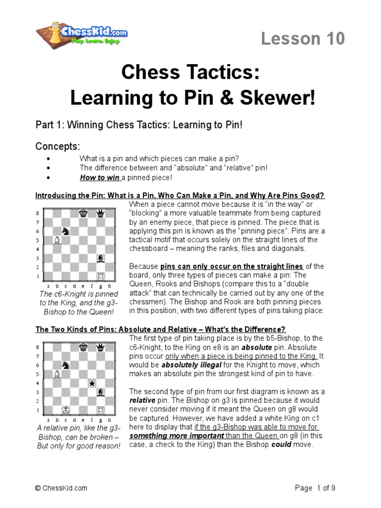 Lesson 10 PDF | PDF | Chess | Abstract Strategy Games