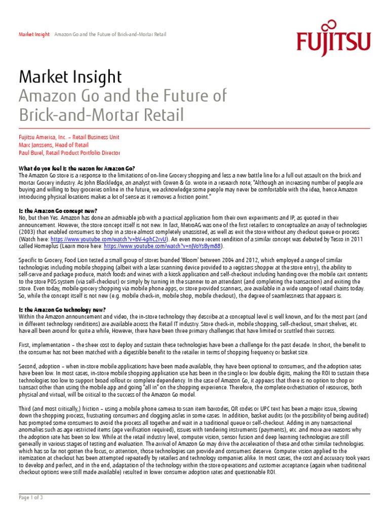Retail Tech: Amazon Go's Impact | PDF | Retail | Point Of Sale